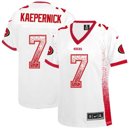 Women's Limited Colin Kaepernick Nike Jersey White - #7 Drift Fashion NFL San Francisco 49ers